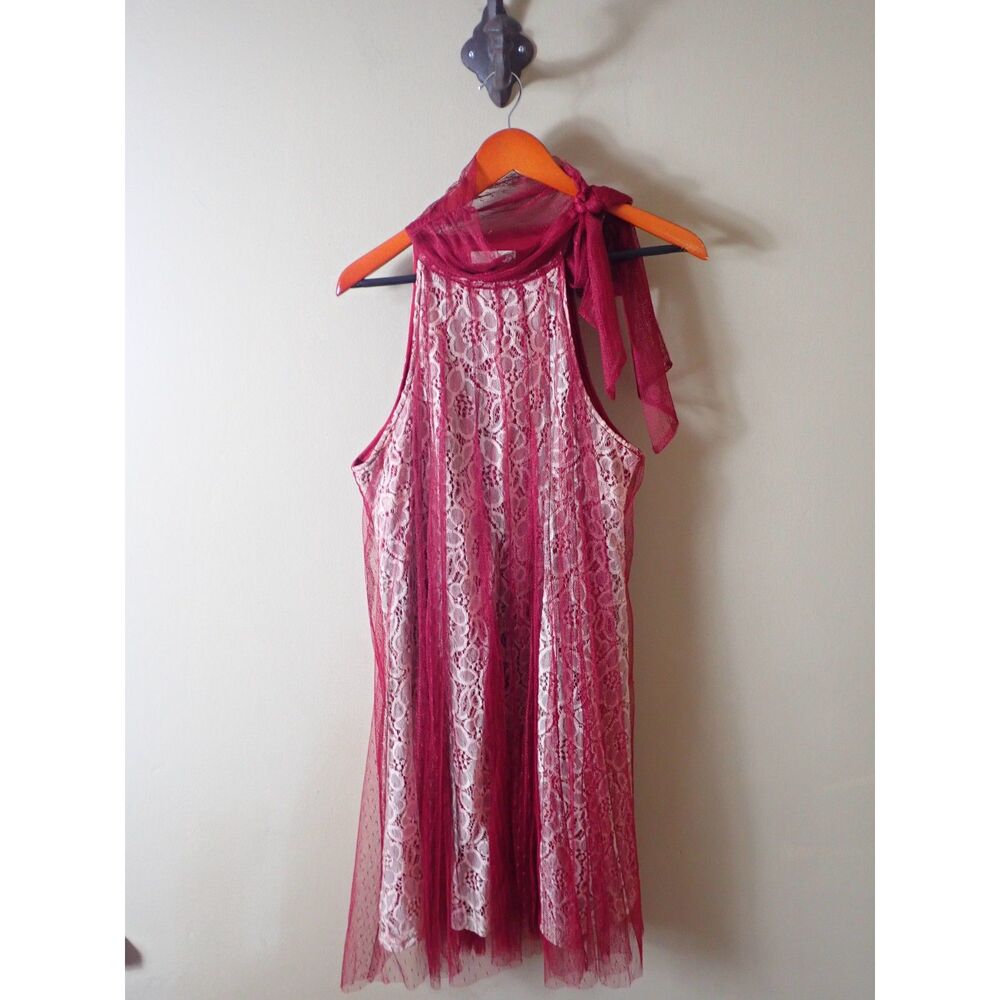 Ryu Lace Bound Dress Red Summer Sundress Anthropologie Short Whimsical Large